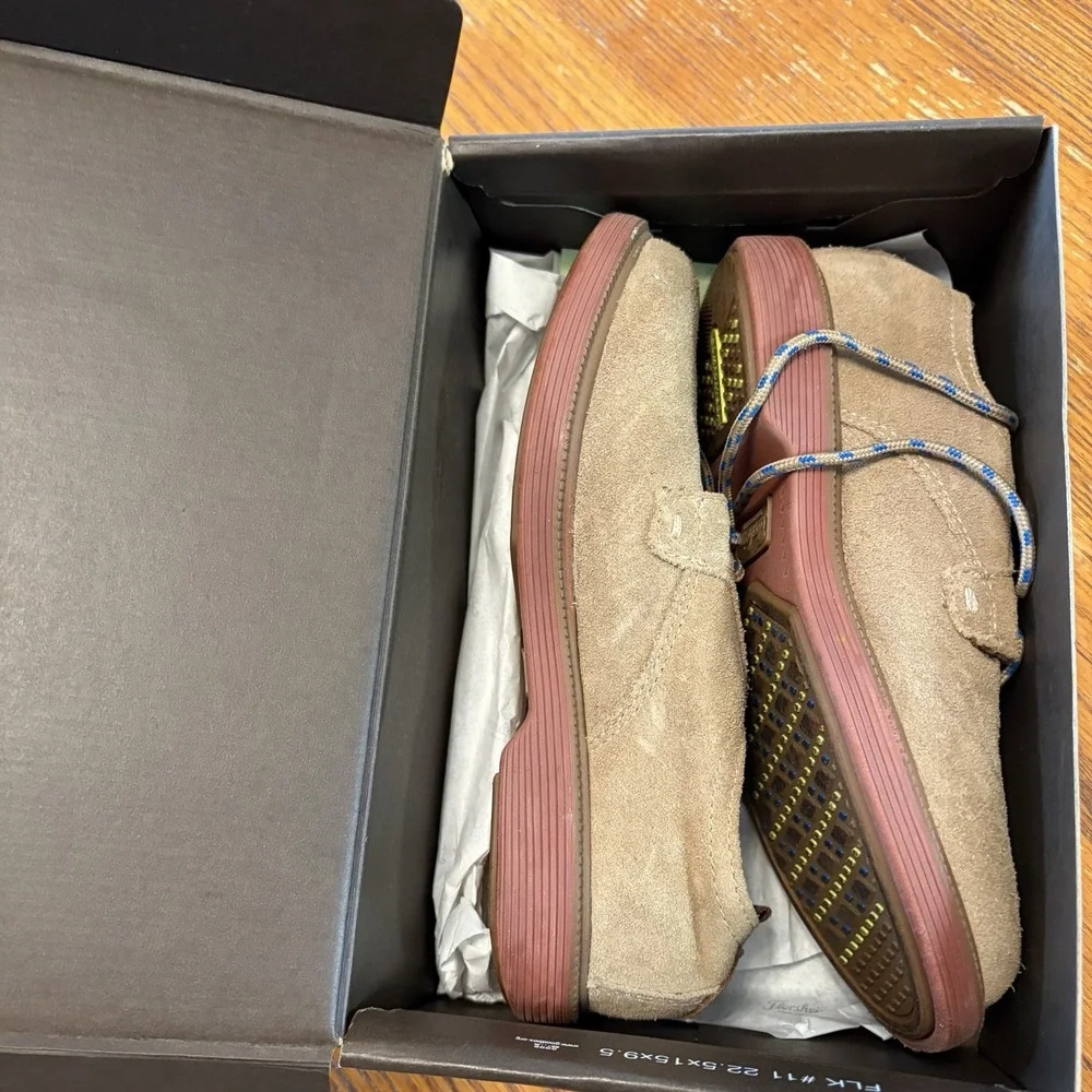 Florsheim Comfortech Suede Oxford Dress Shoes Beige Sand Lace-Up Dress Size 12.5